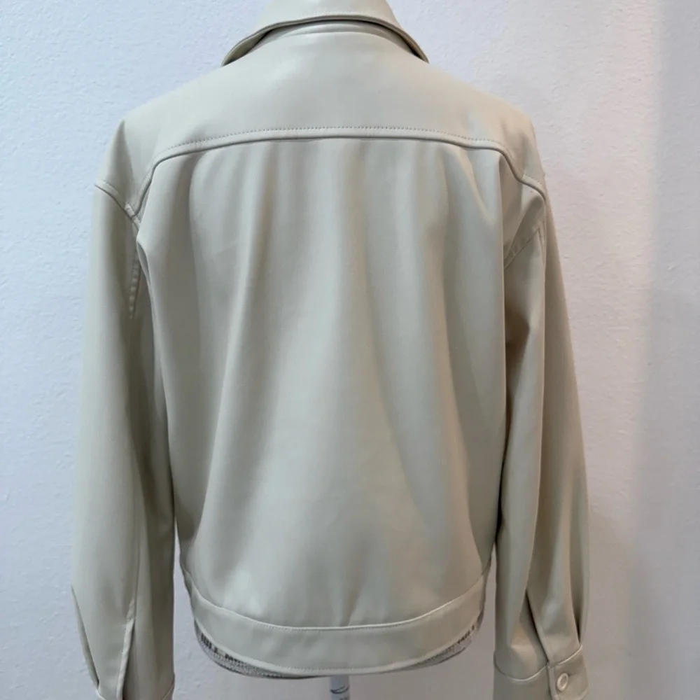 Steve Madden Faux Leather jacket medium Cream - Picture 4 of 9